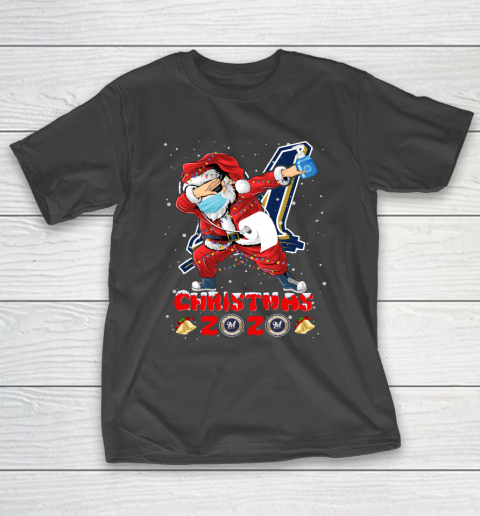 Milwaukee Brewers Funny Santa Claus Dabbing Christmas 2020 MLB T-Shirt