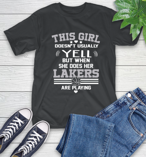 Los Angeles Lakers NBA Basketball I Yell When My Team Is Playing T-Shirt