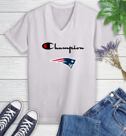 NFL Football New England Patriots Champion Shirt Women's V-Neck T-Shirt