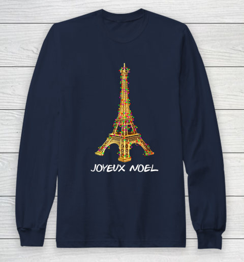 Joyeux Noel French Merry Christmas Eiffel Tower Long Sleeve T-Shirt 2