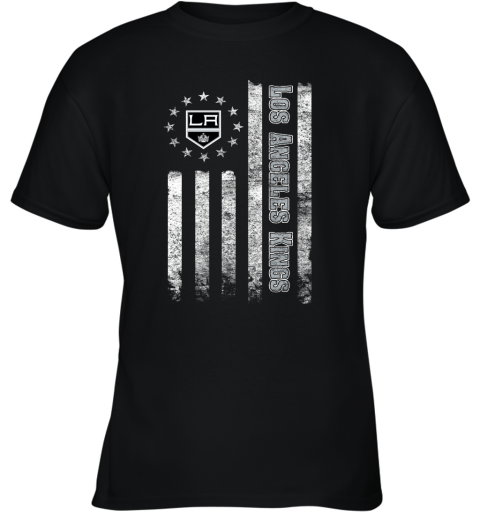 NHL American Flag Hockey Sports Los Angeles Kings Youth T-Shirt