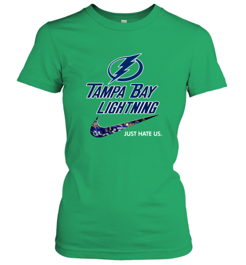 NHL Tampa Bay Lightnings x Nike Just Hate Us qu11 nhltampa bay lightnings x nike just hate us ladies t shirt 20 front irish green