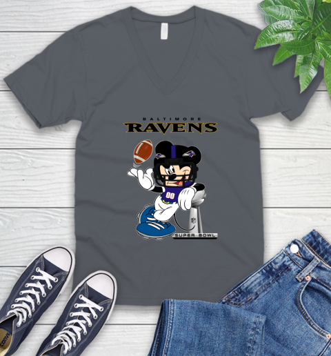 NFL Baltimore Ravens Mickey Mouse Disney Super Bowl Football T Shirt V-Neck T-Shirt 5