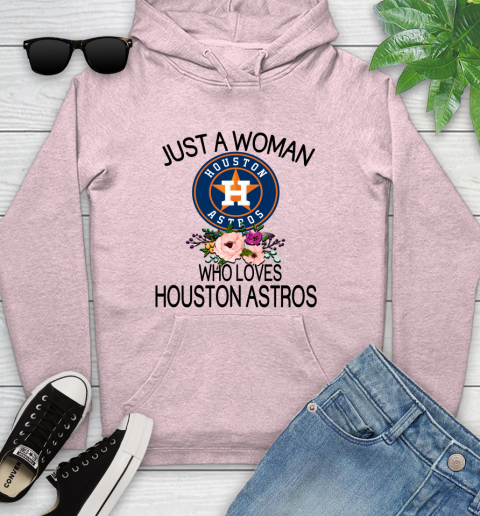 MLB Just A Woman Who Loves Houston Astros Baseball Sports Youth Hoodie 6