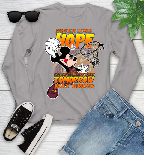 Cleveland Cavaliers NBA Basketball Mickey Disney Never Lose Hope Youth Long Sleeve 5