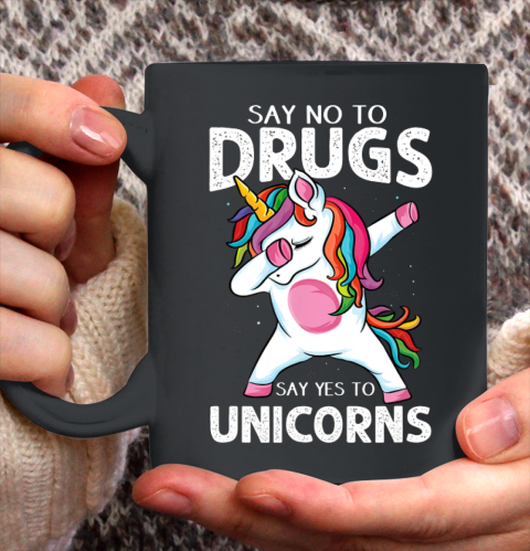 Say No To Drugs Say Yes To Unicorn Anti drug Red Ribbon Week Ceramic Mug 11oz