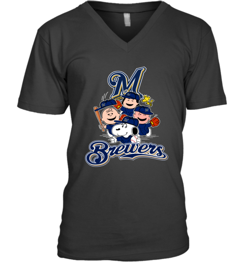 MLB Baseball Milwaukee Brewers Snoopy The Peanuts Movie Shirt Women's  V-Neck T-Shirt