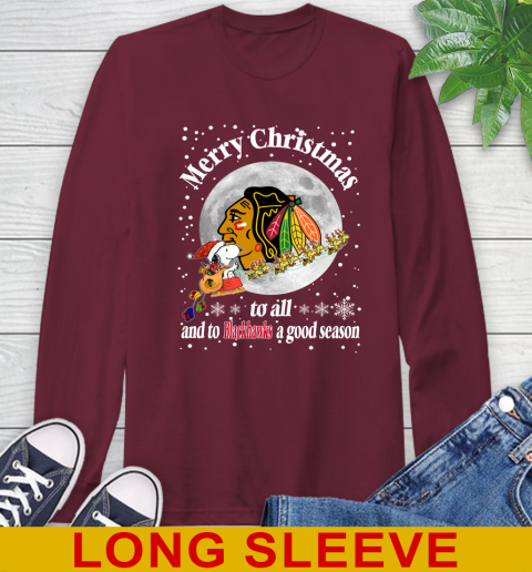 Chicago Blackhawks Merry Christmas To All And To Blackhawks A Good Season NHL Hockey Sports Long Sleeve T-Shirt 7