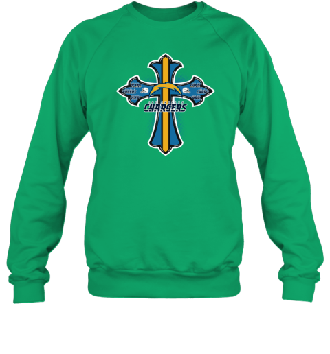 NFL Green Crusader Cross Los Angeles Charger Sweatshirt - Rookbrand