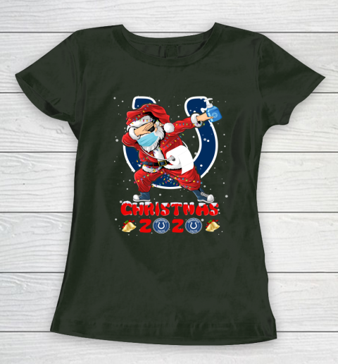 Indianapolis Colts Funny Santa Claus Dabbing Christmas 2020 NFL Women's T-Shirt 4
