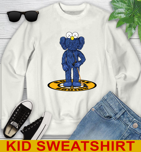 NHL Hockey Boston Bruins Kaws Bff Blue Figure Shirt Youth Sweatshirt