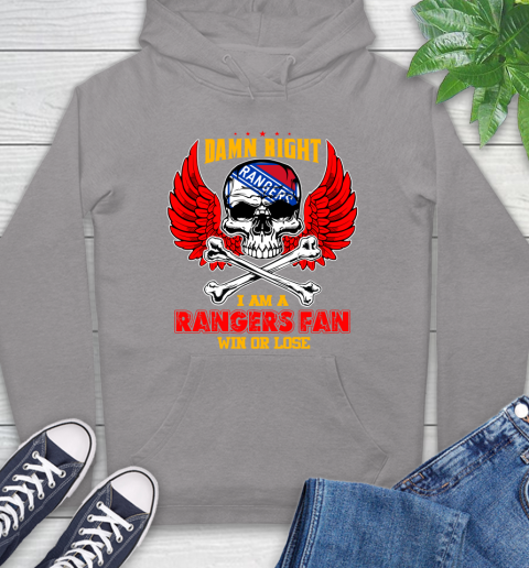 NHL Damn Right I Am A New York Rangers Win Or Lose Skull Hockey Sports Hoodie 6