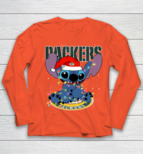 Green Bay Packers NFL Football noel stitch Christmas Youth Long Sleeve 2
