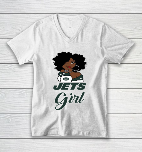 New York Jets Girl NFL V-Neck T-Shirt 2
