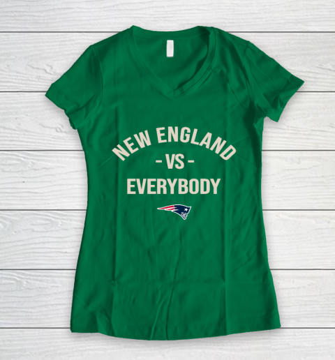 New England Patriots Vs Everybody Women's V-Neck T-Shirt 3
