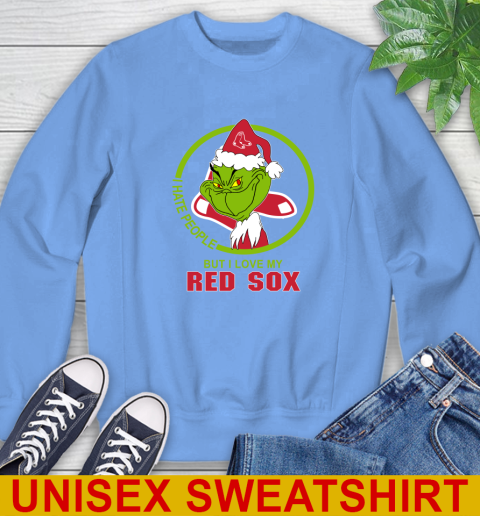 Boston Red Sox MLB Christmas Grinch I Hate People But I Love My Favorite Baseball Team Sweatshirt 11