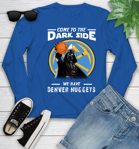 NBA Come To The Dark Side We Have Denver Nuggets Star Wars Darth Vader Basketball Youth Long Sleeve 10