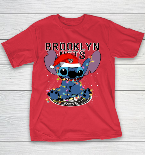 Brooklyn Nets NBA noel stitch Basketball Christmas Youth T-Shirt 6