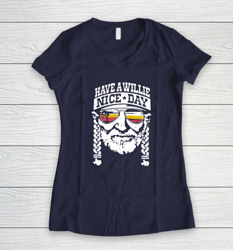 Have A Willie Nice Day Women's V-Neck T-Shirt 7