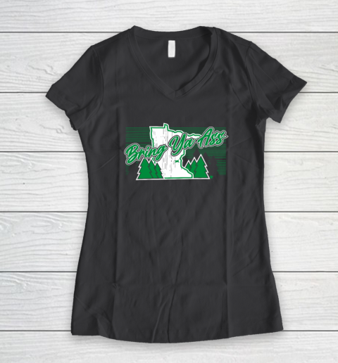 Bring Ya Ass  Minnesota Basketball Women's V-Neck T-Shirt 4