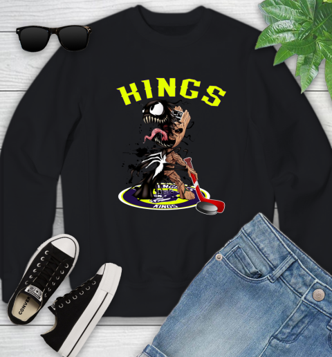 NHL Los Angeles Kings Hockey Venom Groot Guardians Of The Galaxy Youth Sweatshirt 2