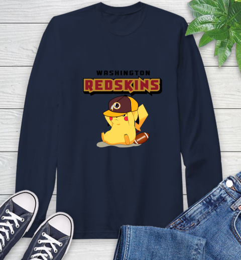 NFL Pikachu Football Washington Redskins Long Sleeve T-Shirt 4