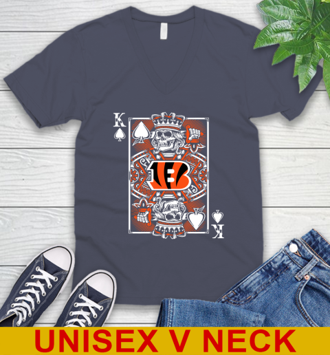 Cincinnati Bengals NFL Football The King Of Spades Death Cards Shirt V-Neck T-Shirt 7