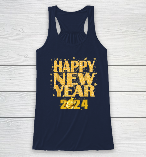 Happy New Year 2024 New Years Eve Party Countdown Fireworks Racerback Tank Tee For Sports