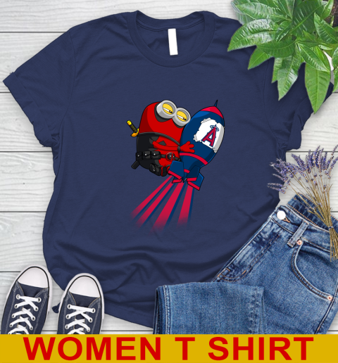 MLB Baseball Los Angeles Angels Deadpool Minion Marvel Shirt Women's T-Shirt 12
