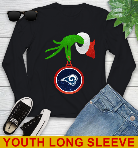 Los Angeles Rams Grinch Merry Christmas NFL Football Youth Long Sleeve 2