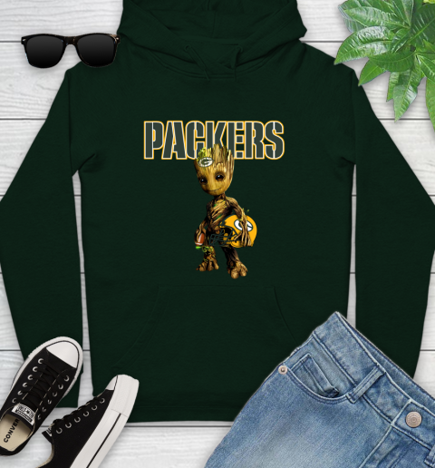 Green Bay Packers NFL Football Groot Marvel Guardians Of The Galaxy Youth Hoodie 13