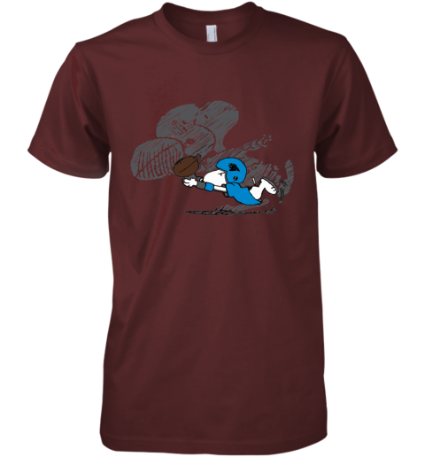 Carolina Panthers Snoopy Plays The Football Game Premium Men's T-Shirt