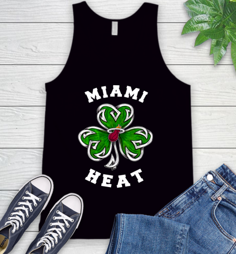 NBA Miami Heat Three Leaf Clover St Patrick's Day Basketball Sports Tank Top
