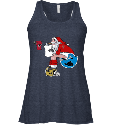 syjl santa claus tampa bay buccaneers shit on other teams christmas flowy tank 32 front heather navy