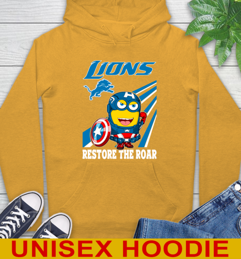 NFL Football Detroit Lions Captain America Marvel Avengers Minion Shirt Hoodie 2
