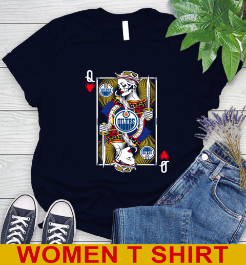 NHL Hockey Edmonton Oilers The Queen Of Hearts Card Shirt Women's T-Shirt 2