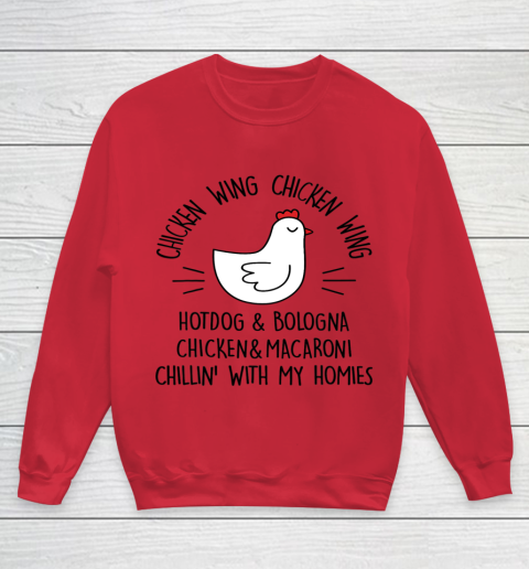 Viral Chicken Wing Chicken Wing Hot Dog Bologna Song Lyric Youth Sweatshirt