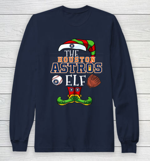 Houston Astros Christmas ELF Funny MLB Long Sleeve T-Shirt 2