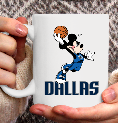 NBA Basketball Dallas Mavericks Cheerful Mickey Mouse Shirt Ceramic Mug 11oz 2