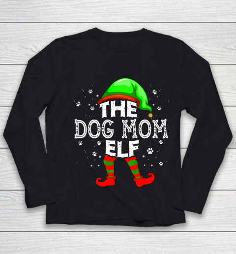 The Dog Mom Elf Group Matching Family Christmas Dog Lover Youth Long Sleeve