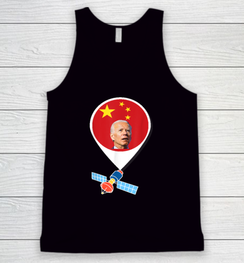 Chinese Spy Balloon Funny Surveillance Joe Biden China Flag Tank Top