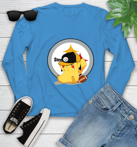 NFL Pikachu Football Sports Pittsburgh Steelers Youth Long Sleeve 7