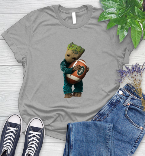 NFL Groot Guardians Of The Galaxy Football Sports New York Jets Women's T-Shirt 10