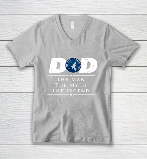 Minnesota Timberwolves NBA Basketball Dad The Man The Myth The Legend V-Neck T-Shirt 3