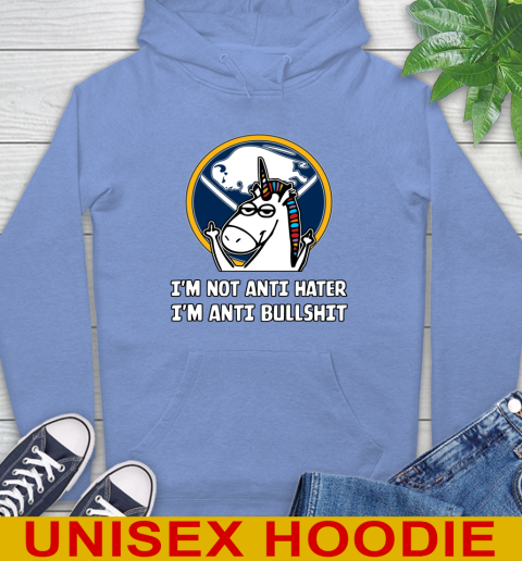 Buffalo Sabres NHL Hockey Unicorn I'm Not Anti Hater I'm Anti Bullshit Hoodie 11