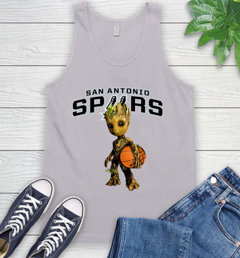 San Antonio Spurs NBA Basketball Groot Marvel Guardians Of The Galaxy Tank Top 4
