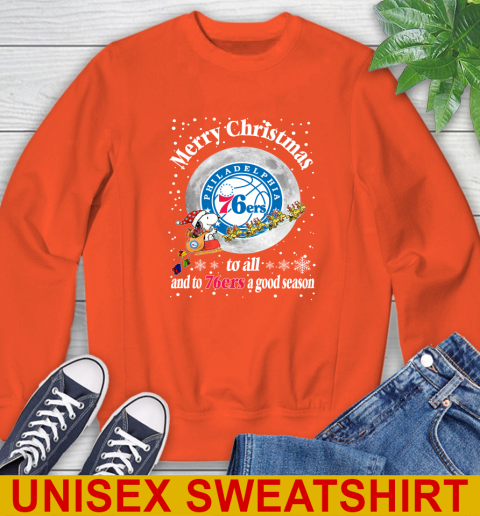 Philadelphia 76ers Merry Christmas To All And To 76ers A Good Season NBA Basketball Sports Sweatshirt 3