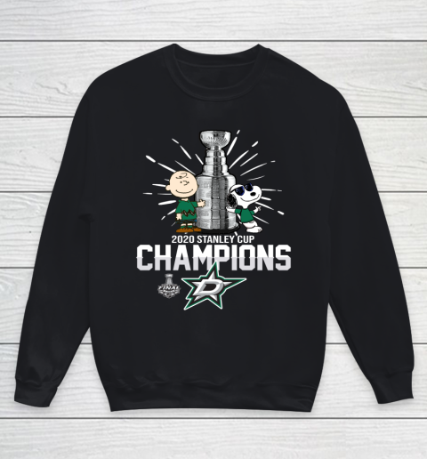2020 Stanley Cup Champion Dall Stars Snoopy Youth Sweatshirt