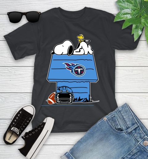 Tennessee Titans NFL Football Snoopy Woodstock The Peanuts Movie Youth T-Shirt 2