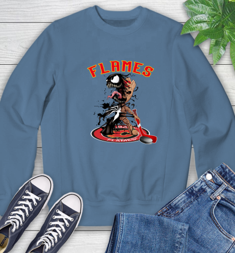 NHL Calgary Flames Hockey Venom Groot Guardians Of The Galaxy Sweatshirt 7